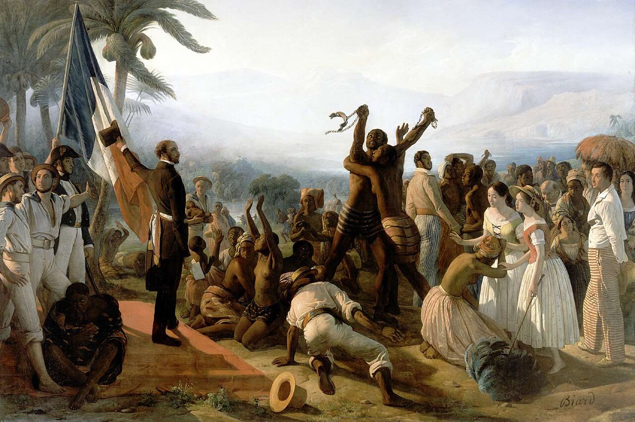 Tableau de François-Auguste Biard représentant la proclamation de l'abolition de l'esclavage dans les colonies françaises le 27 avril 1848