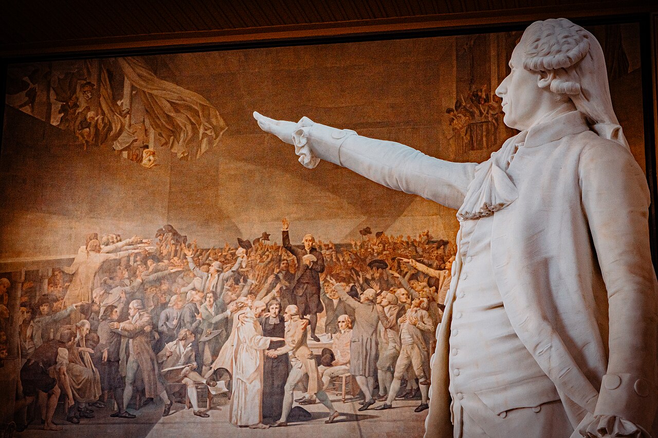 Le Serment du Jeu de paume du 20 juin 1789, dessin de Jacques-Louis David, où les députés du tiers état jurent de donner une Constitution à la France